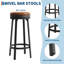  Ensemble de 4 tabourets de bar pivotants 30 po - sièges en cuir rond sans dossier - structure et repose-pieds robustes en métal - idéal pour un îlot de cuisine ou un bar