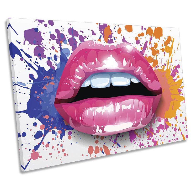 Lips Fashion Explosion - Wrapped Canvas Art Prints, 40.6cm H x 61cm W x 2cm D