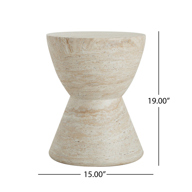 Tyche Northrup Concrete Side Table, Travertine