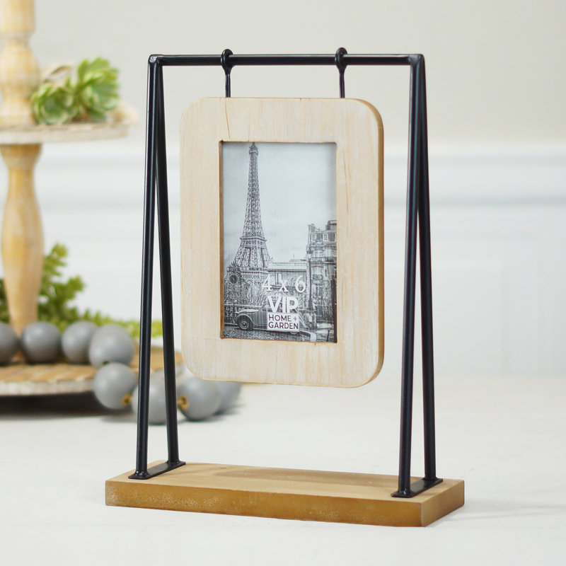 VIP Wood 13 in. Brown 4x6 Photo Frame