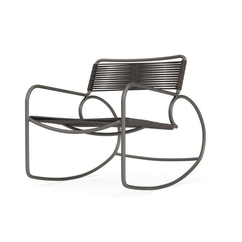 Walter Lamb Outdoor Rocker Chair, Mica/Brown