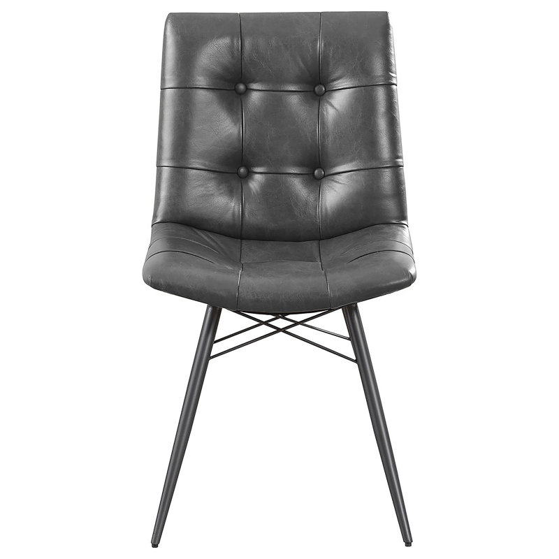 Chaise d'appoint rembourrée Clegg, Similicuir noir