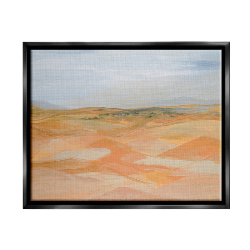 Conception d'art mural sur toile flottante abstraite "Hannah Dunes" par Hannah Fromn, Cadre flottant noir de jais
