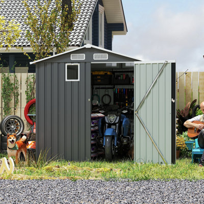 Remise de rangement en acier avec une porte verrouillable