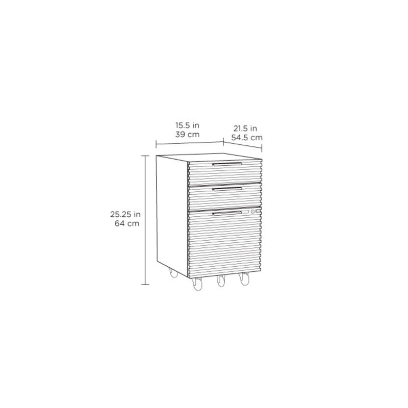 Corridor 15.5'' Wide 3 -Drawer Mobile File Cabinet, Natural Walnut