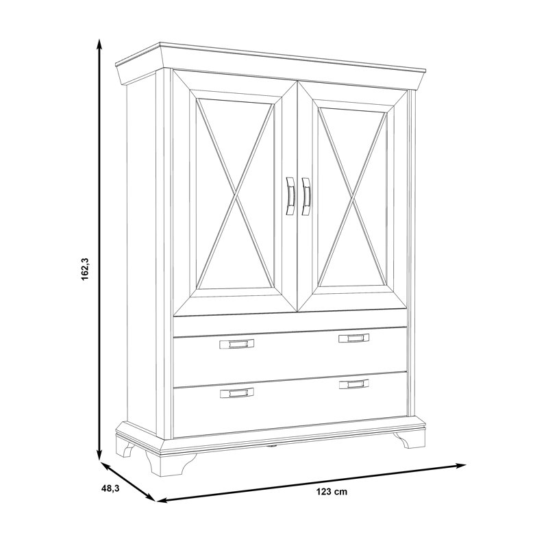 Aleisha 2 Door Manufactured Wood Wardrobe