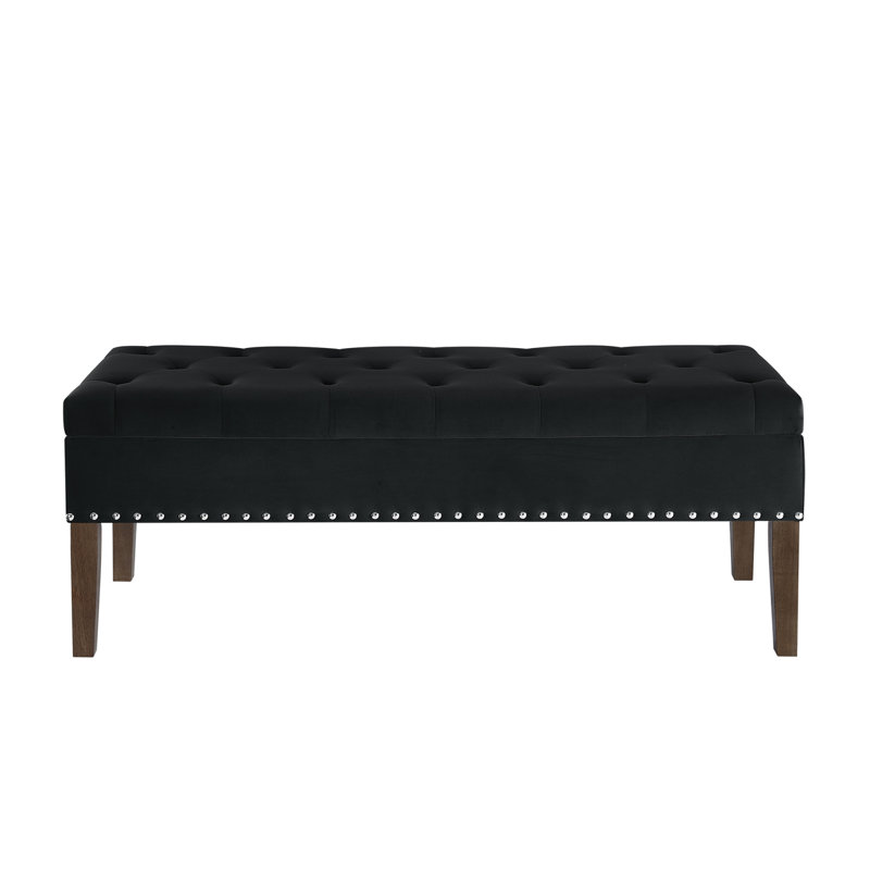 Banc capitonné avec rangement, Noir