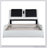 Faux Leather Upholstered Platform Bed Frame With Led Lighting ,Bluetooth Connection To Play Music /RGB Control,Backrest Vibration Massage,Curve Design, Wood Slat Support, No Box Spring Needed