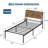Twin Metal Bed Frame with Storage Headboard, Wood Shelf & Underbed Storage-129489443