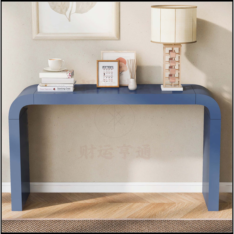 Table d'entrée minimaliste en acacia avec deux pieds, design élégant et élégant, Marine