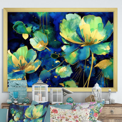 " Green Blue Lotus Pond "