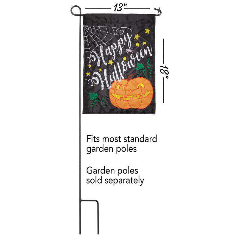 Double Sided Nylon Halloween Garden Flag, 18" x 13"