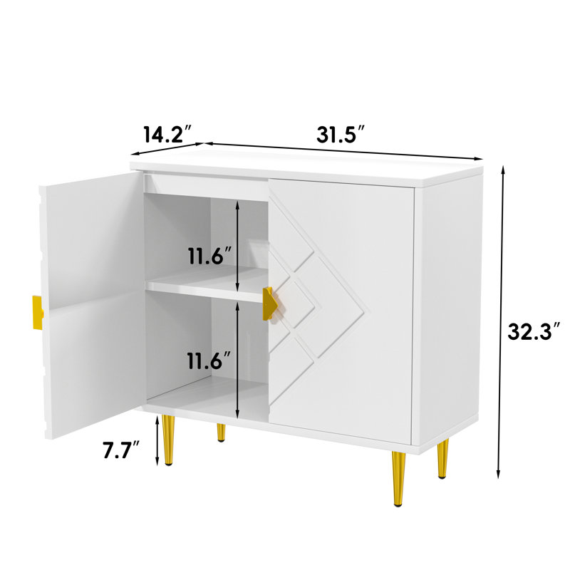 Armoire d'appoint moderne, Blanc