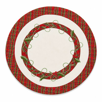 Tartan Ribbon Polyester Round Placemat