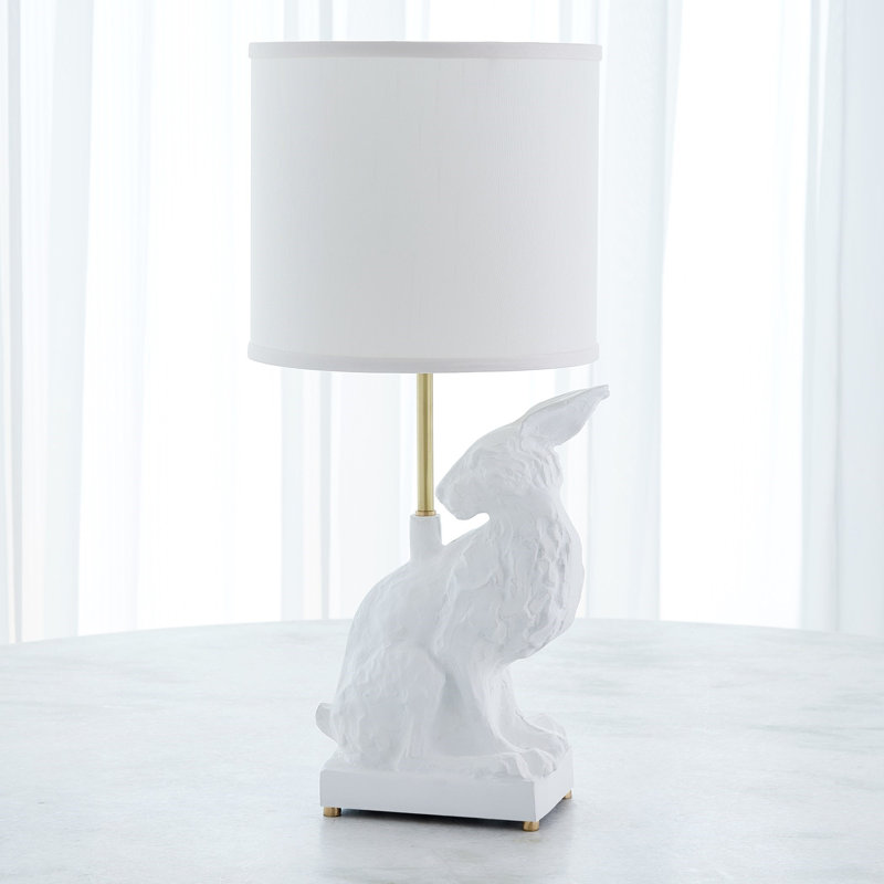 Lampe lapin en blanc mat