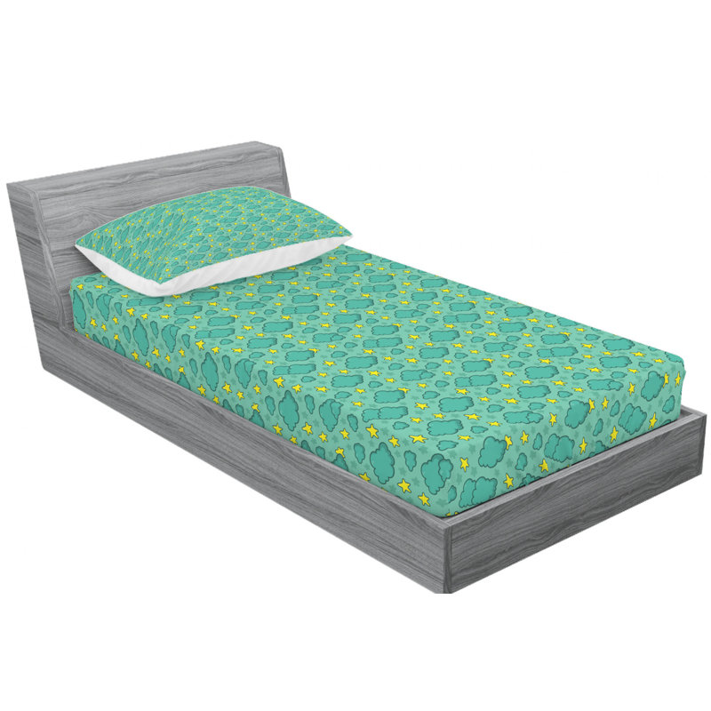 Microfiber Geometric Sheet Set, Twin Sheet Set with Fitted Sheet