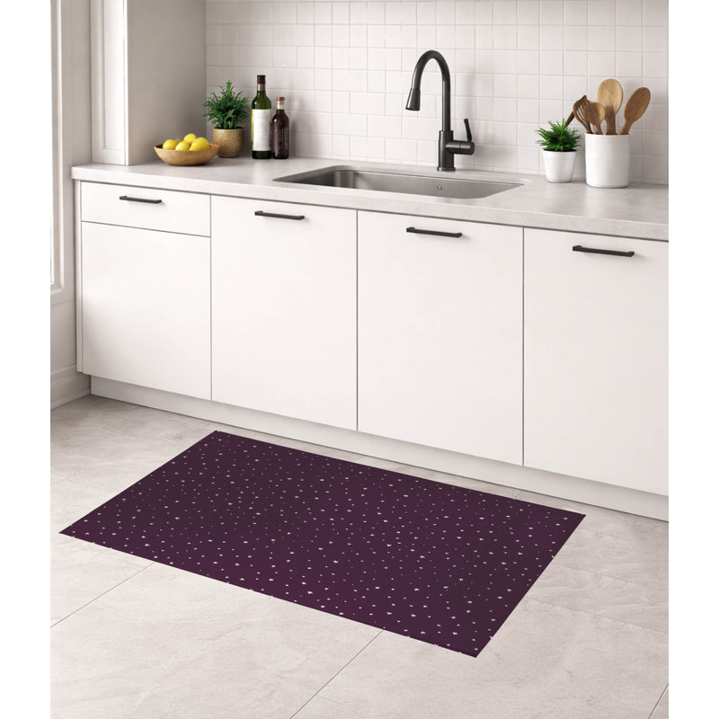 Tapis de cuisine Vast Sky, Rectangle 5 pi x 7 pi, Eggplant Starburst