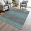Tapis bleu sarcelle lavable à la machine intérieur / extérieur Xhevrie-898679044