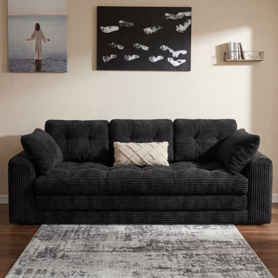 Boneless Convertible Folding Sofa Bed, Sponge Floor Couch with Pillows for Small Space Living Room Bedroom, No-Assembly Required
