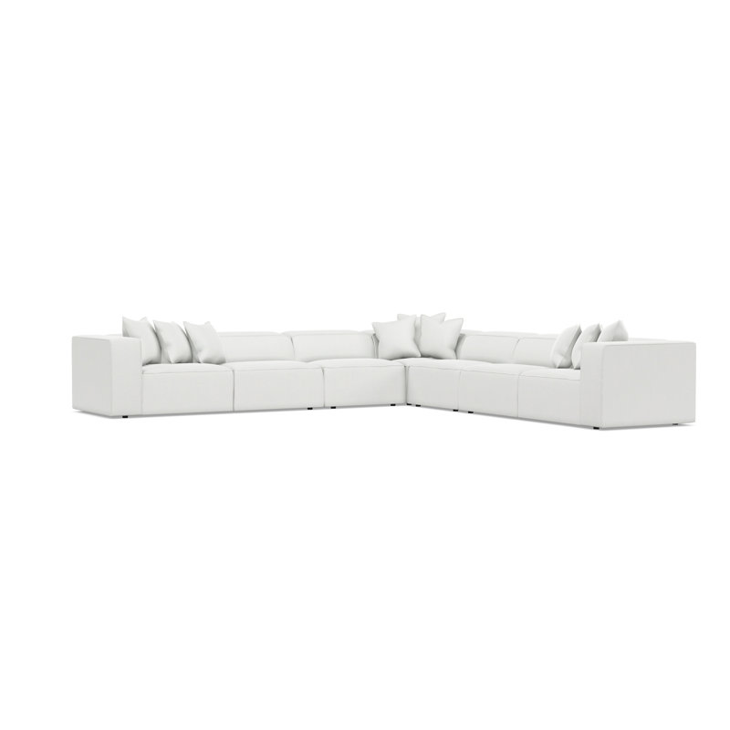 Bliss Sectional, 28" H x 160.5" W x 160.5" D, White Polyester Blend