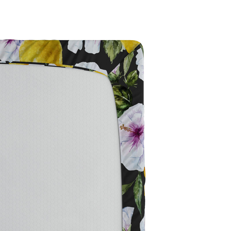 Drap housse floral hibiscus fleurs, Drap-housse de taille double