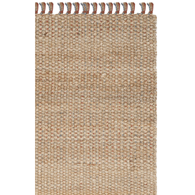 Tapis de couleur unie en jute naturel tissé à la main Debroh, Rectangle de 5 pi x 8 pi