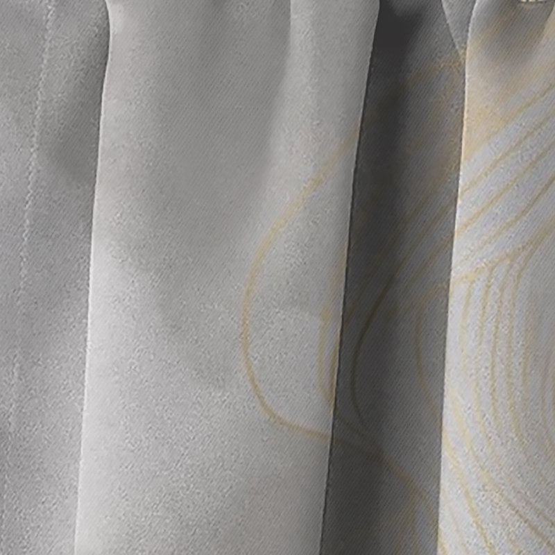 Gold And Grey Abstracted Line Artistry III - Line Art Blackout Abstract Curtain - 1 Panel, 52" W x 108" L