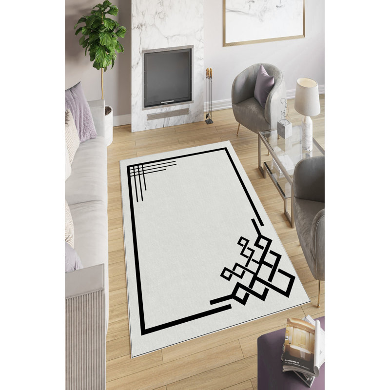 Eco-Friendly Hall Carpet, 100% Polyester, 31.5 x 59.1 inches | Antibacterial, Non-Slip PVC Dot Underside, 650 g/m², 0.16 in Pile Height | Machine Washable, Durable & Stylish Black Design for Home Decor