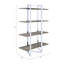 Grande bibliothèque autoportante avec base en métal au fini et 4 tablettes en bois rectangulaires pour le rangement de l'organisation