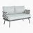 Steel Loveseat And Table, Grey-1093666204