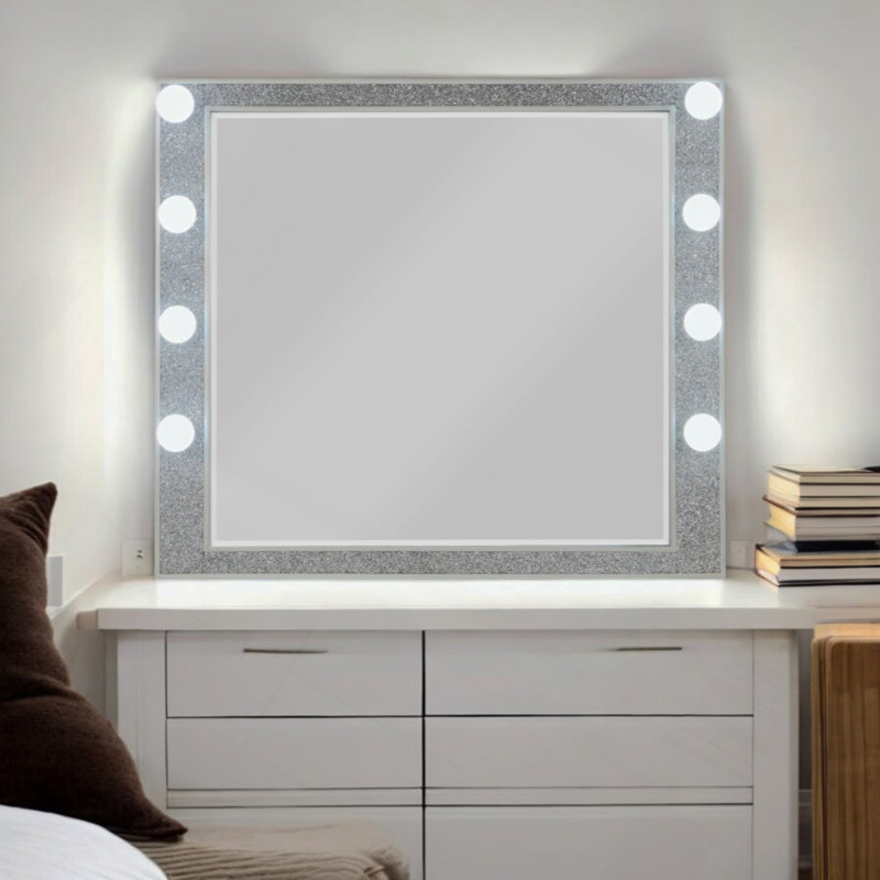 Miroir avec finition miroir et champagne