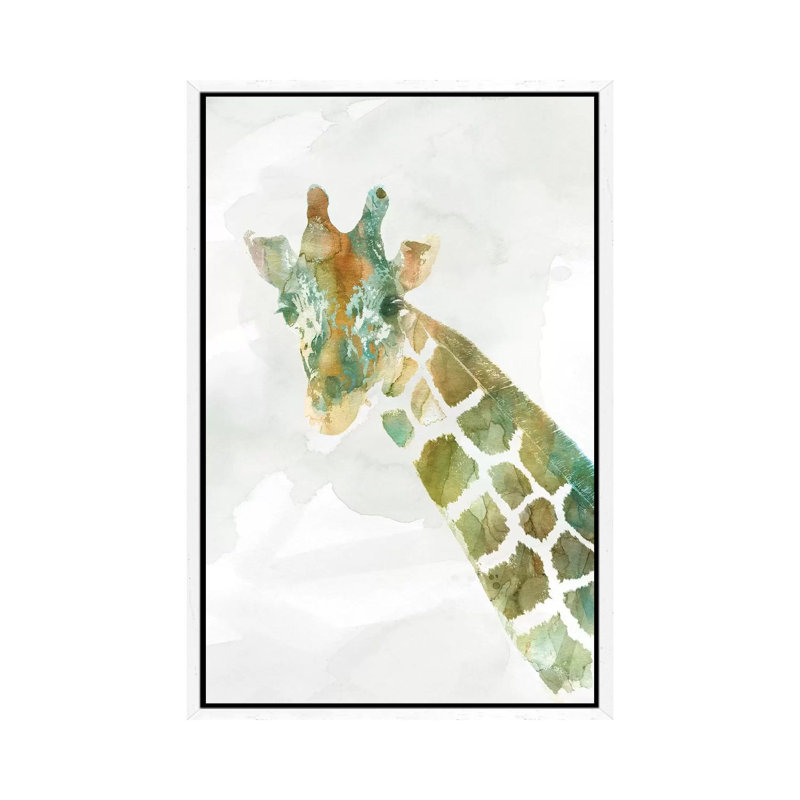 African Colours Giraffe by Carol Robinson - Print on Canvas, 101.6 cm H x 66.04 cm W, White Framed
