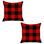 Set Of 2 Red And Black Buffalo Plaid Throw Pillows