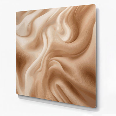 Abstrait couleur champ 28, art mural en métal brun