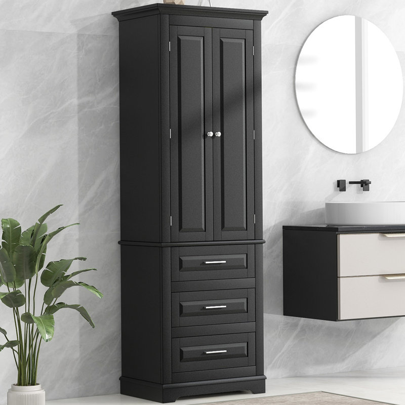 Rosa 70'' Freestanding Bathroom Cabinet, Black