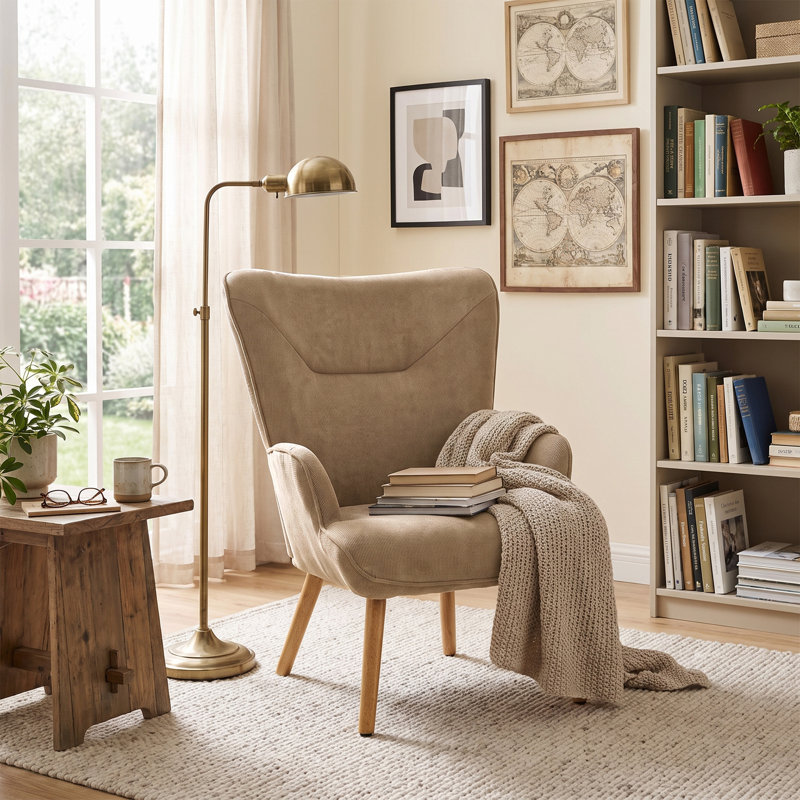 Upholstered Armchair, Camel