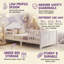 Lit d'enfant AVELOR à profil bas avec barrières de sécurité amovibles, espace de rangement et tête de lit - Modèle convertible pour les enfants en pleine croissance-220060672-220060675