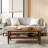 Rectangle Solid Wood Coffee Table with Storage Shelf