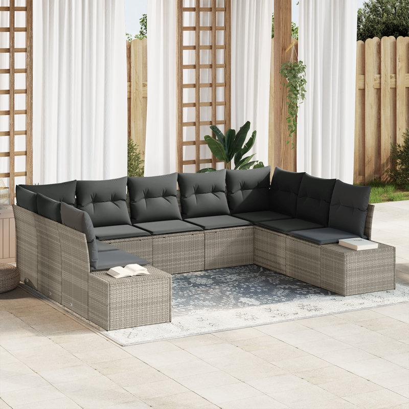 289cm Wide Patio Sofa with Cushions