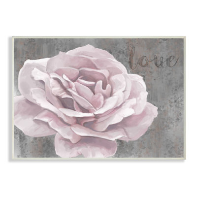 " Love Flower Pink Grey Texture Painting " Graphic Art Painting