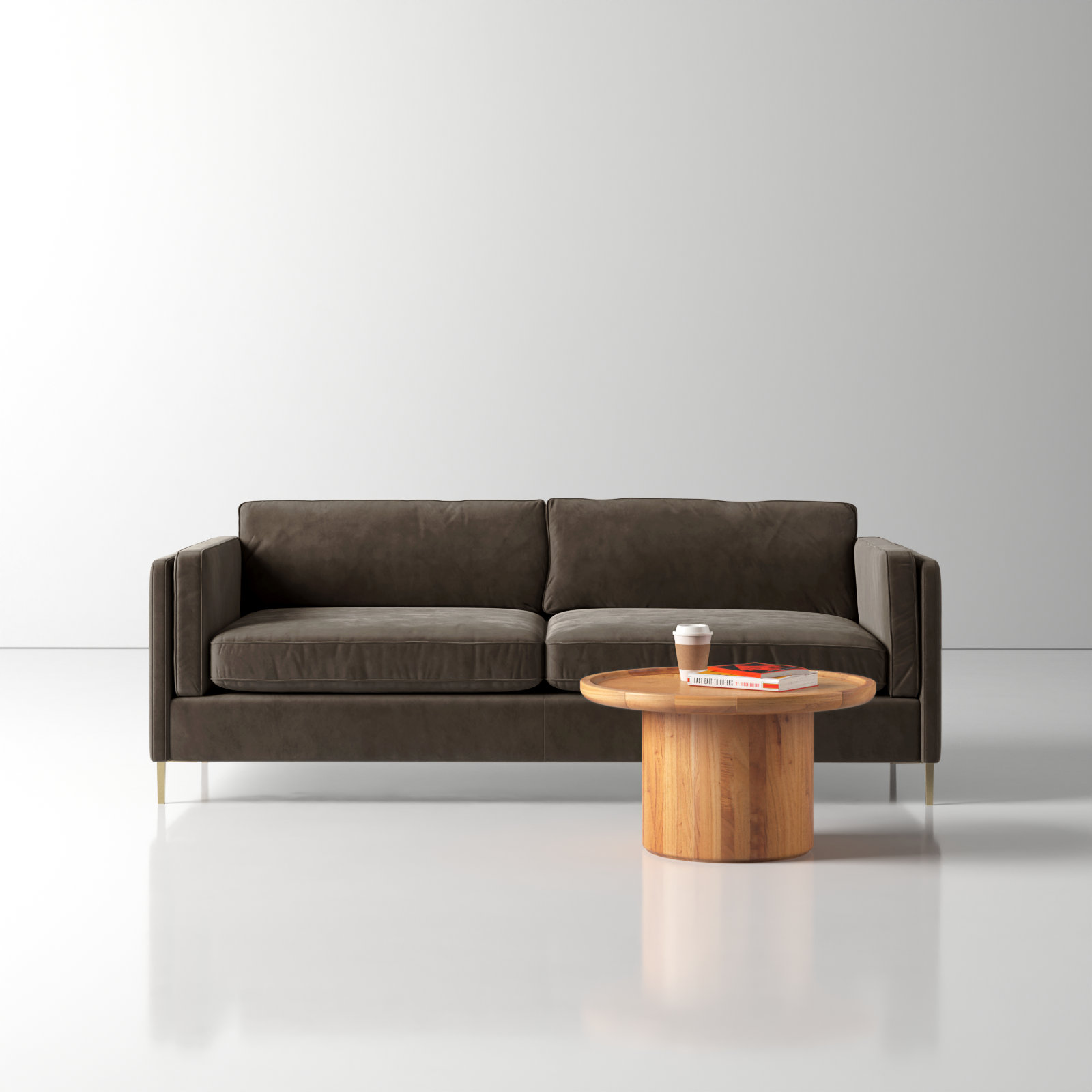 Menades 84'' Upholstered Sofa, 31" H x 84" W x 36" D, Gray