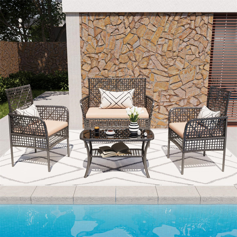 Ensemble de mobilier d'extérieur 4 pièces 4 pièces
