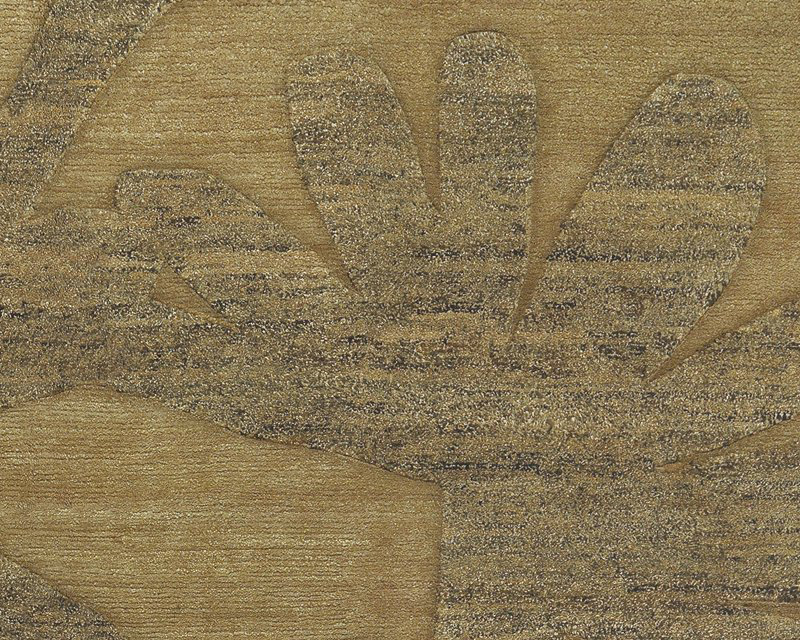 Paradise Floral Area Rug in Gold/Taupe, Rectangle 2' x 3'