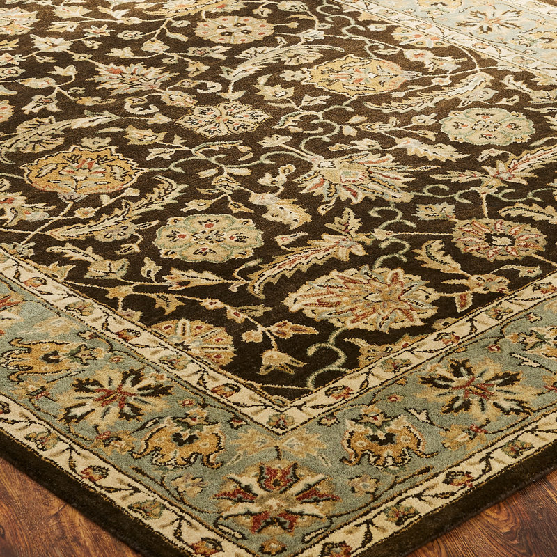 Wool Oriental Area Rug in Brown, Rectangle 2' x 3'