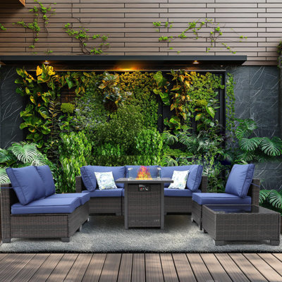 Ensemble modulaire de mobilier d'extérieur 8 pièces 8 pièces