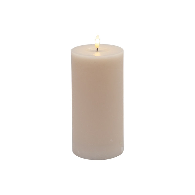 Grande bougie colonne sans flamme champagne, Rose