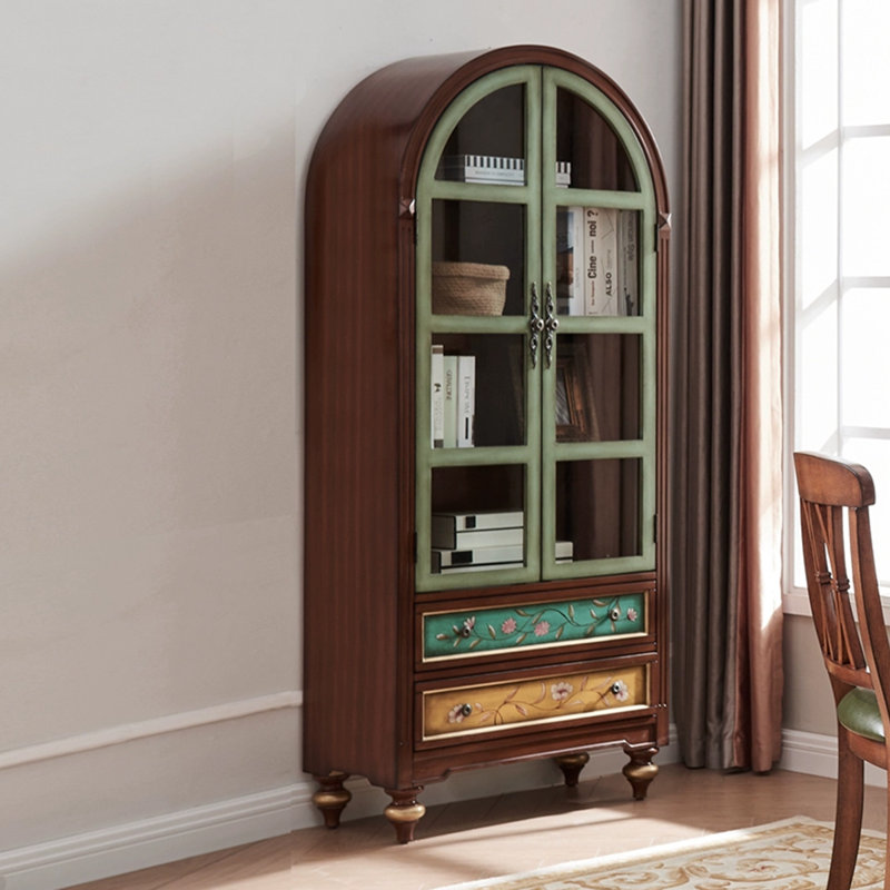 Vitrines en bois massif Bule, Brown