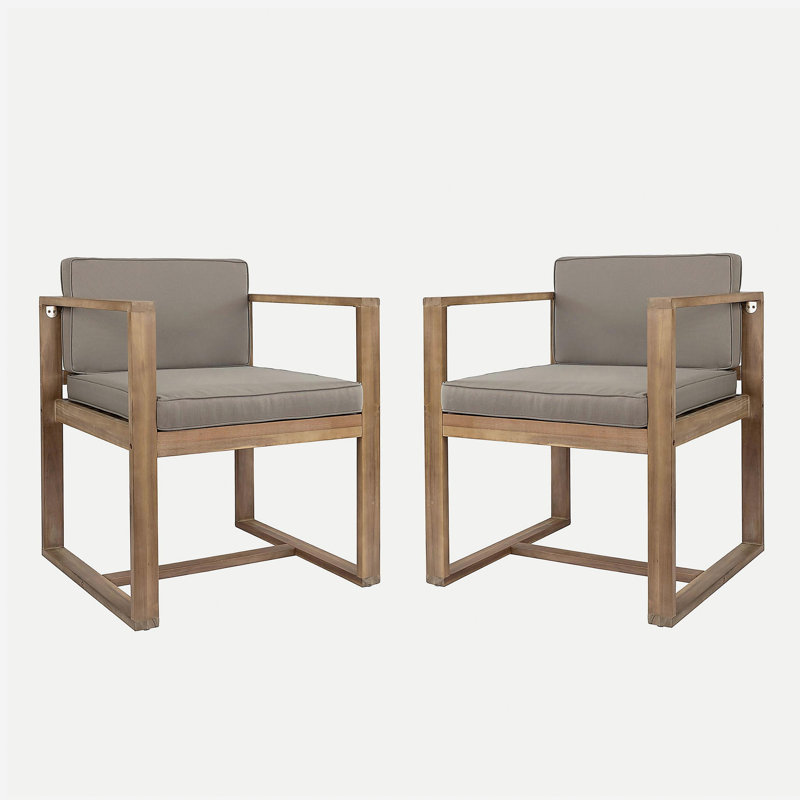 Chaise de terrasse Terrace (ensemble 2 personnes), Gris, Marron foncé