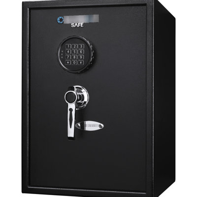 Large Digital Keypad Safe, 1.45 Cubic Ft, Black With 2 Removable Shelves Ft Black, Electronic Lock And Unique Codes For Security