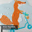 Red Fox Scooter Cartoon Spring Flowers Shower Curtain with 12 Hooks-1031561114